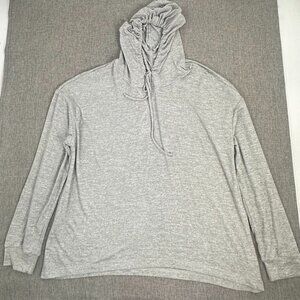NEW! Womens West Loop Hi-Low Hoddie Light Sweater‎ Grey Large Relaxed Fit